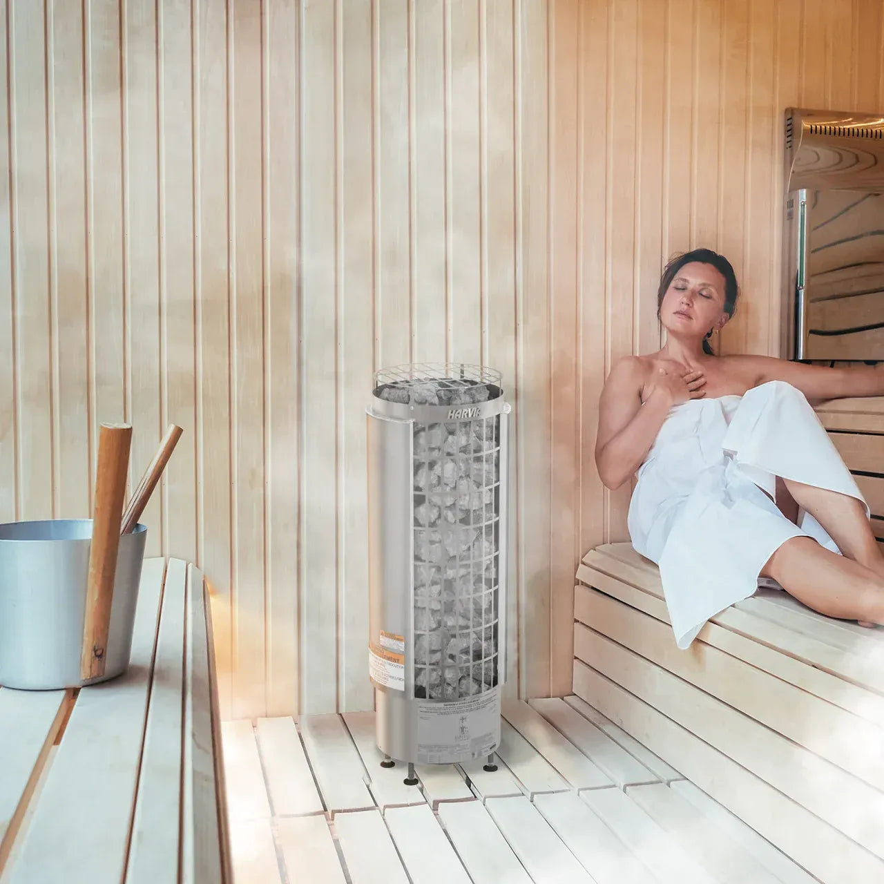Harvia Cilindro Half Electric Sauna Heater Package – Includes Controller, WiFi & Stones