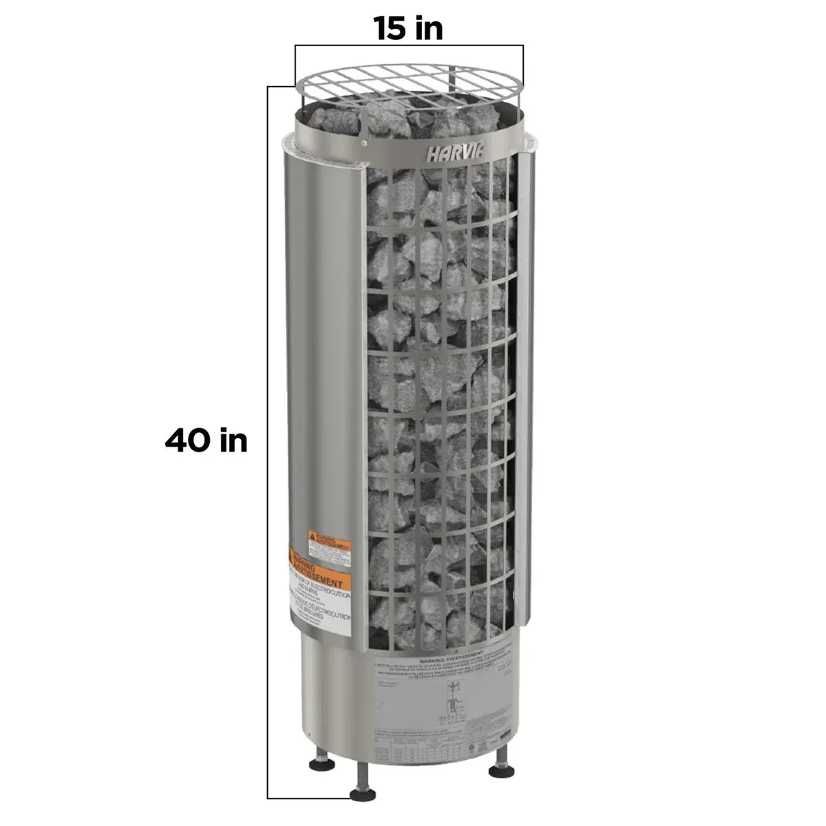 Harvia Cilindro Half Electric Sauna Heater Package – Includes Controller, WiFi & Stones